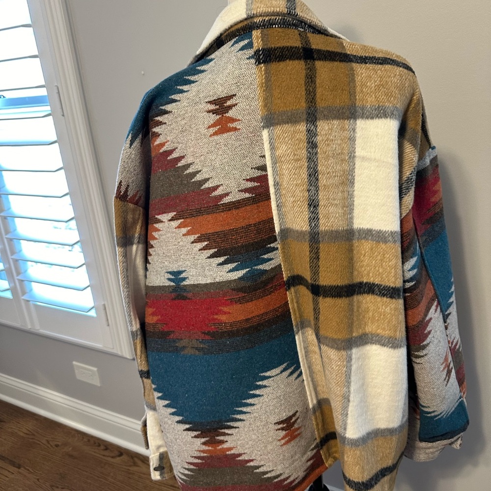 Fall fun Aztec design shacket - Picture 3 of 5
